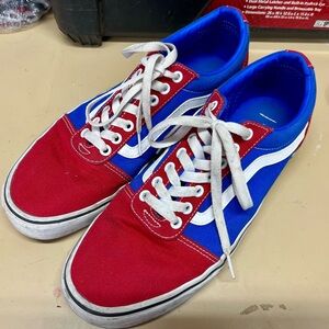 Vans old skool red, white, and blue
